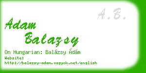 adam balazsy business card